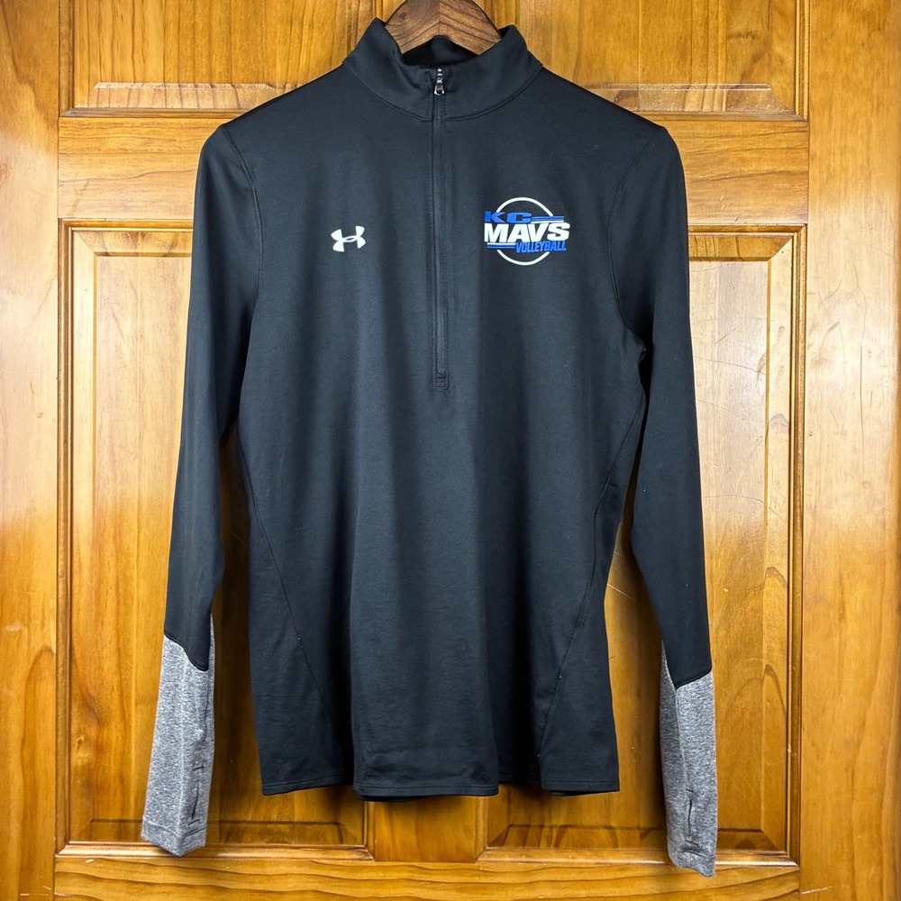 Under Armour KC Mavs Volleyball HeatGear Quarter Zip Pullover Black Large
